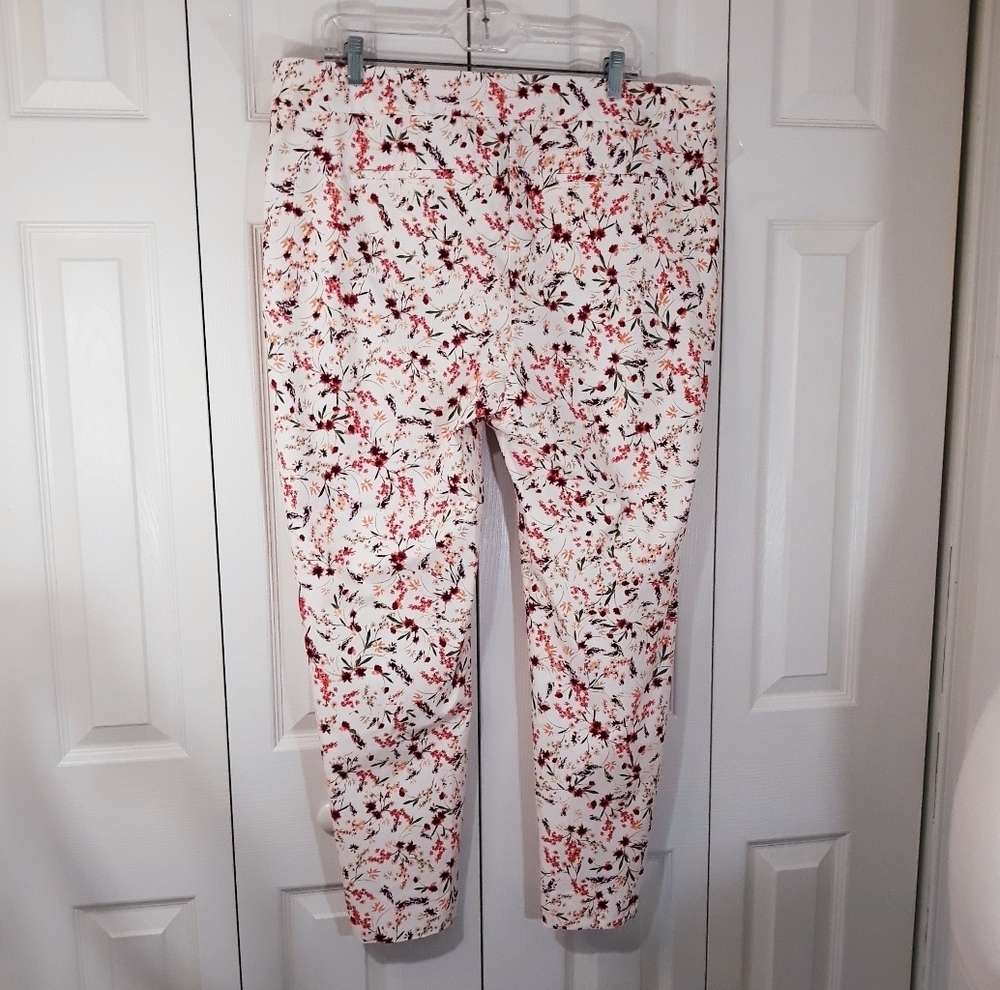 Chico's Floral Print Pants With Deep Pockets Pull-On Stretch Size 3.5 (XL)